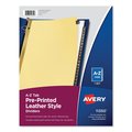 Avery Dennison Pre-Printed Index Divider 8-1/2 x 11", A-Z, Leather, PK25, Color: Letter: Gold 11350